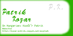 patrik kozar business card